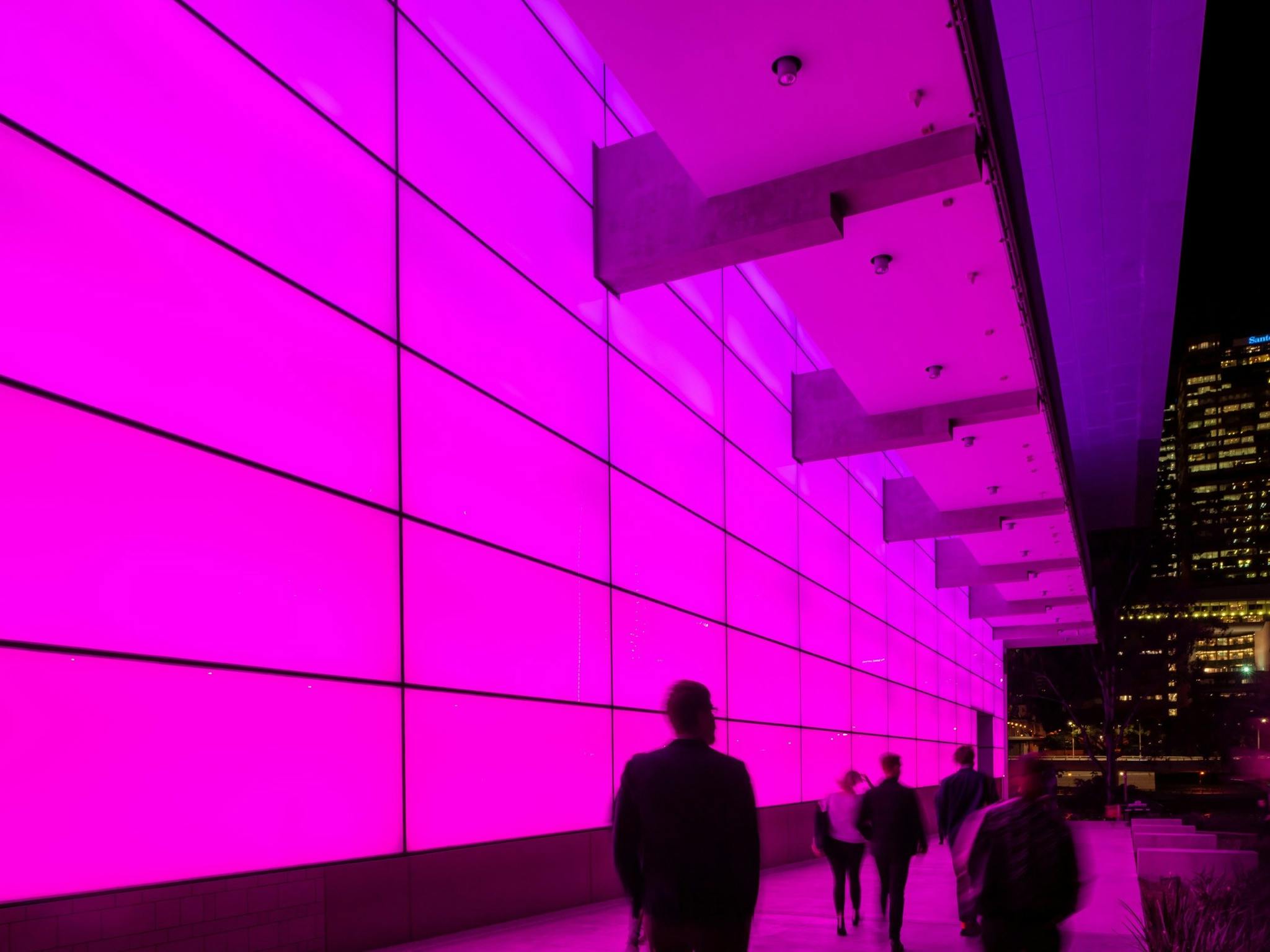 James Turrell's Night Life 2018. Commissioned to mark the 10th anniversary of the opening of GOMA
