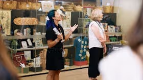 Museum guide leads tour