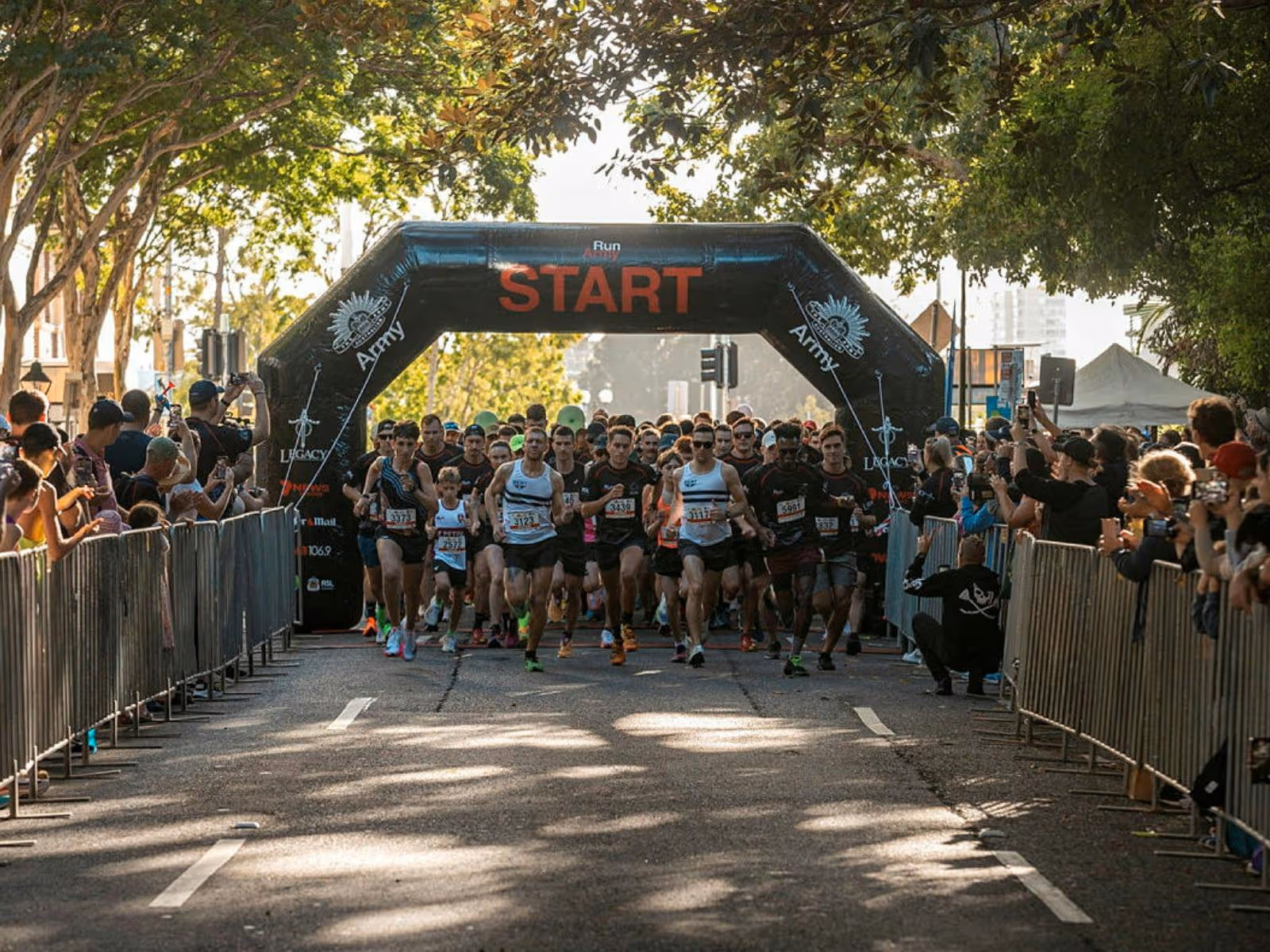 Runners under the start arch at the 2023 event