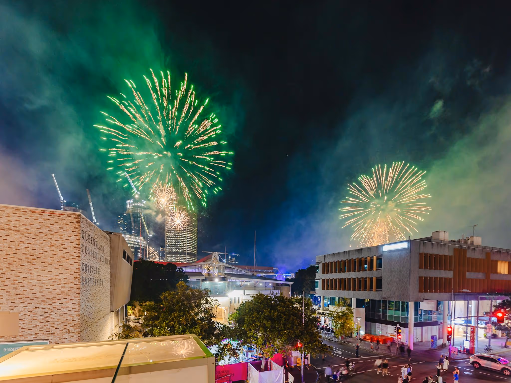 View of fireworks from Soleil Pool Bar