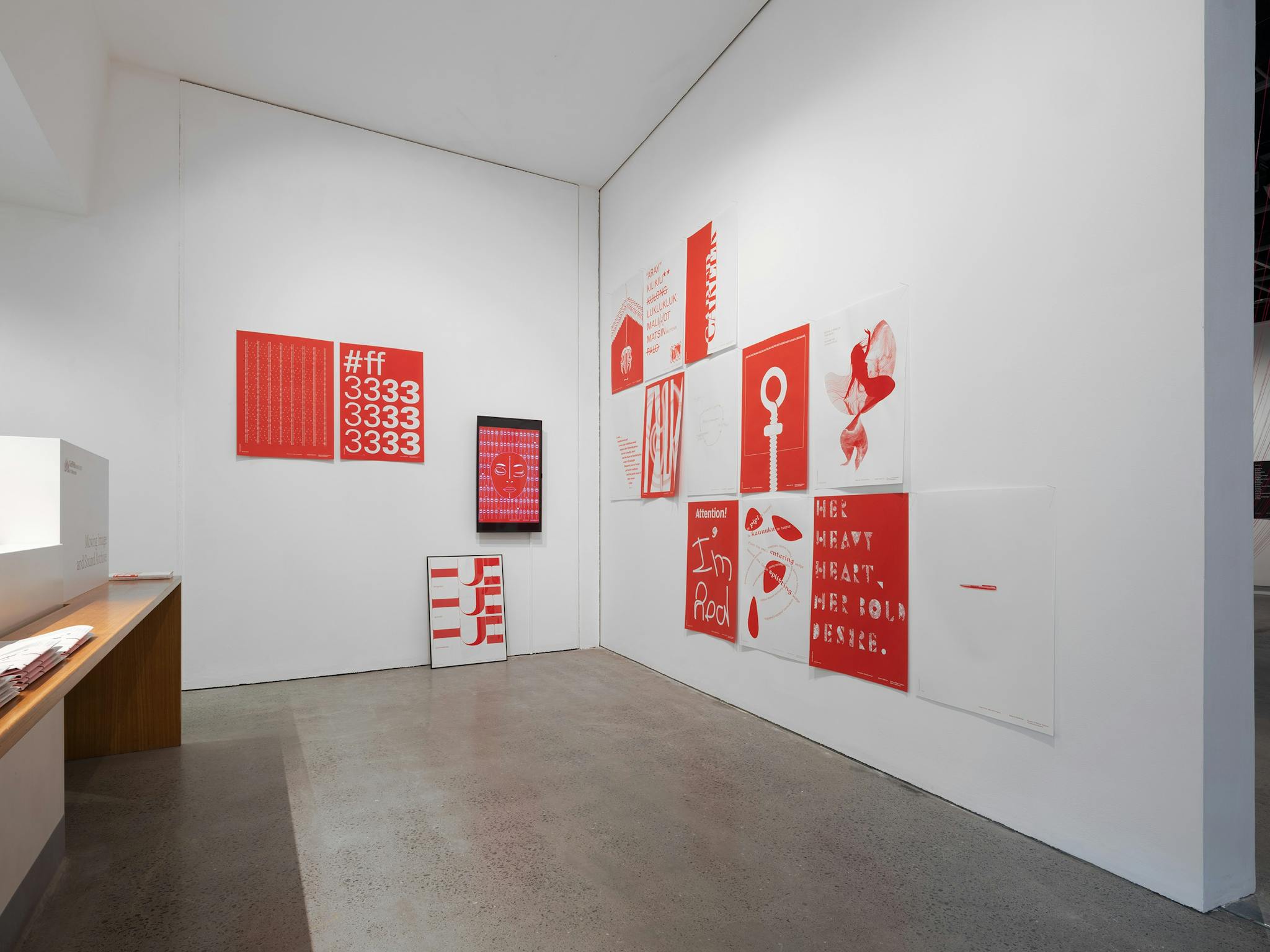 An installation view of Cathering Griffiths: Out of Line at Griffith University Art Museum