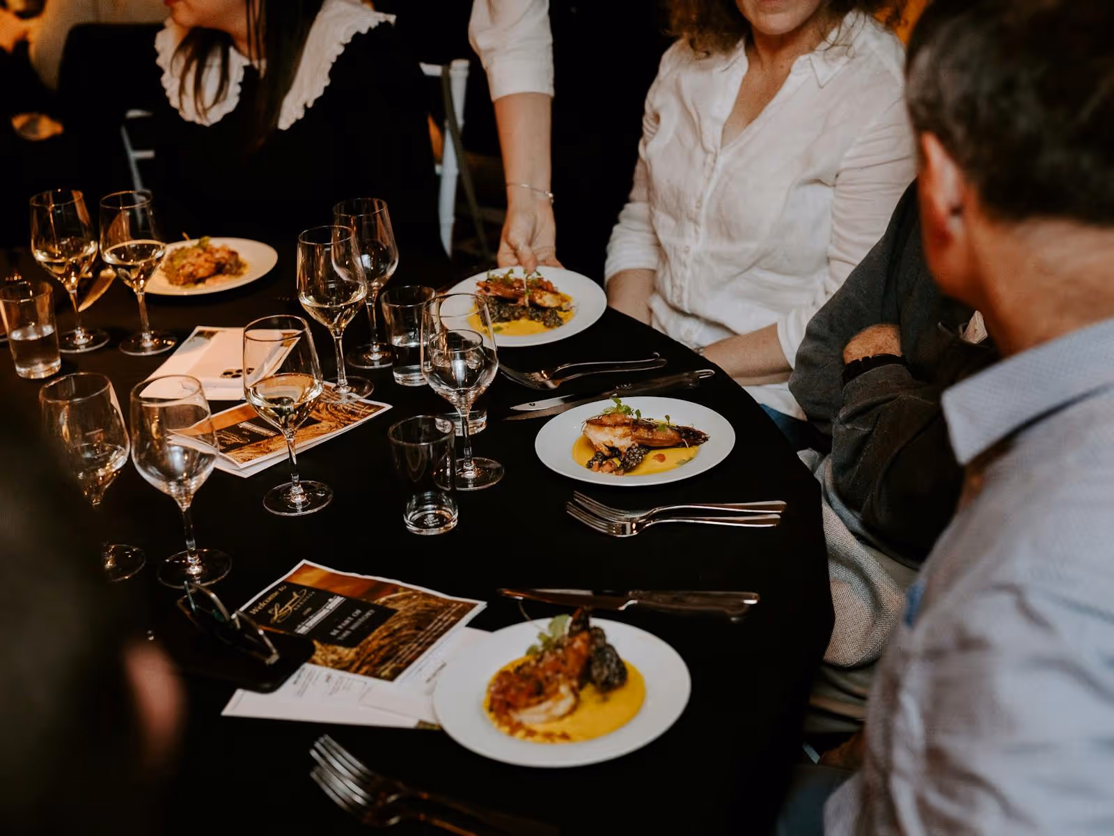 Food being placed on table