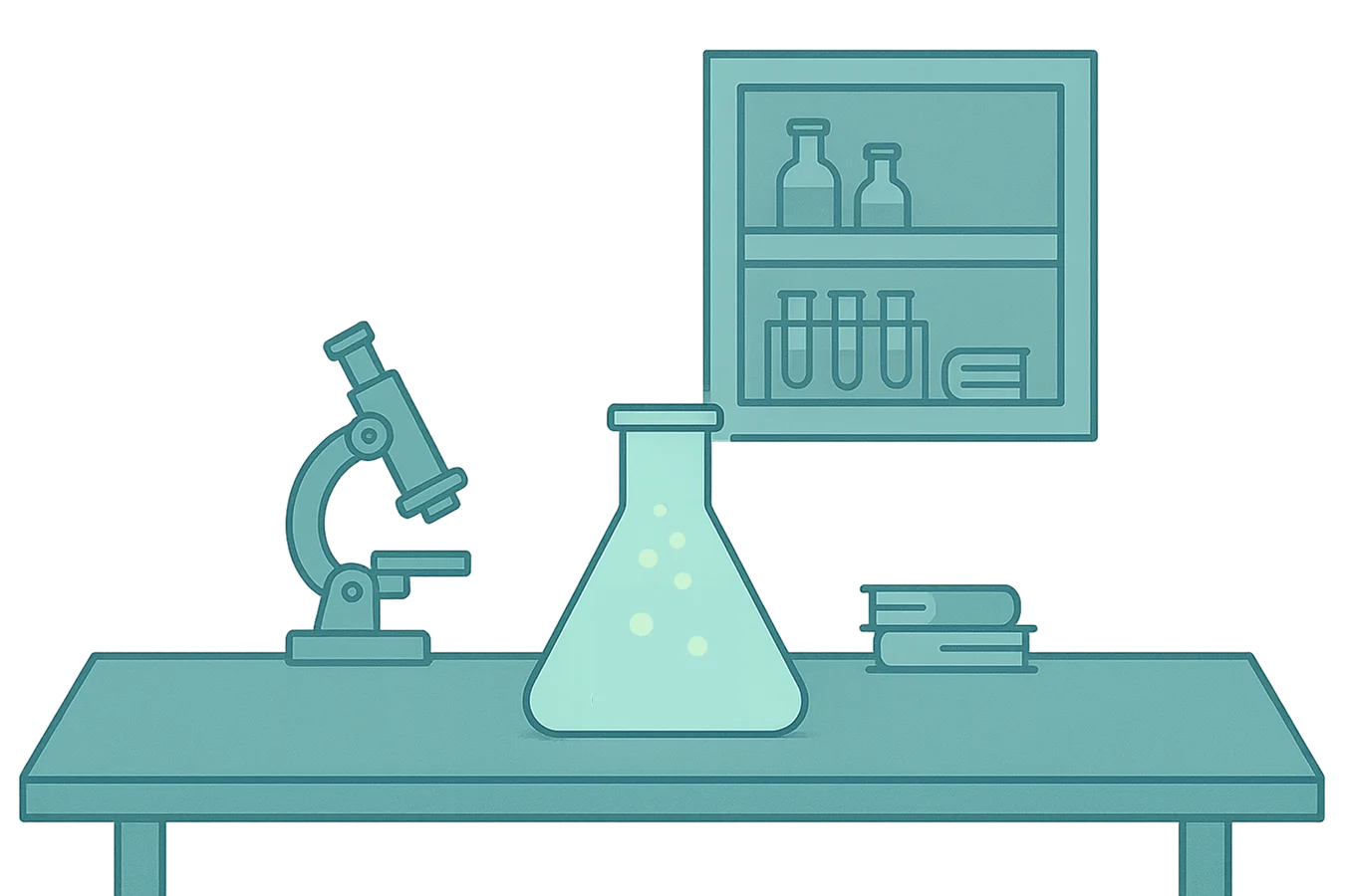 A green beaker with a white substance in it.