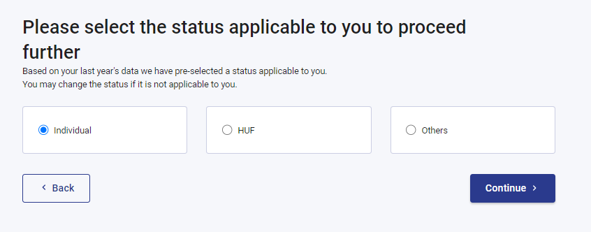 applicable filing status