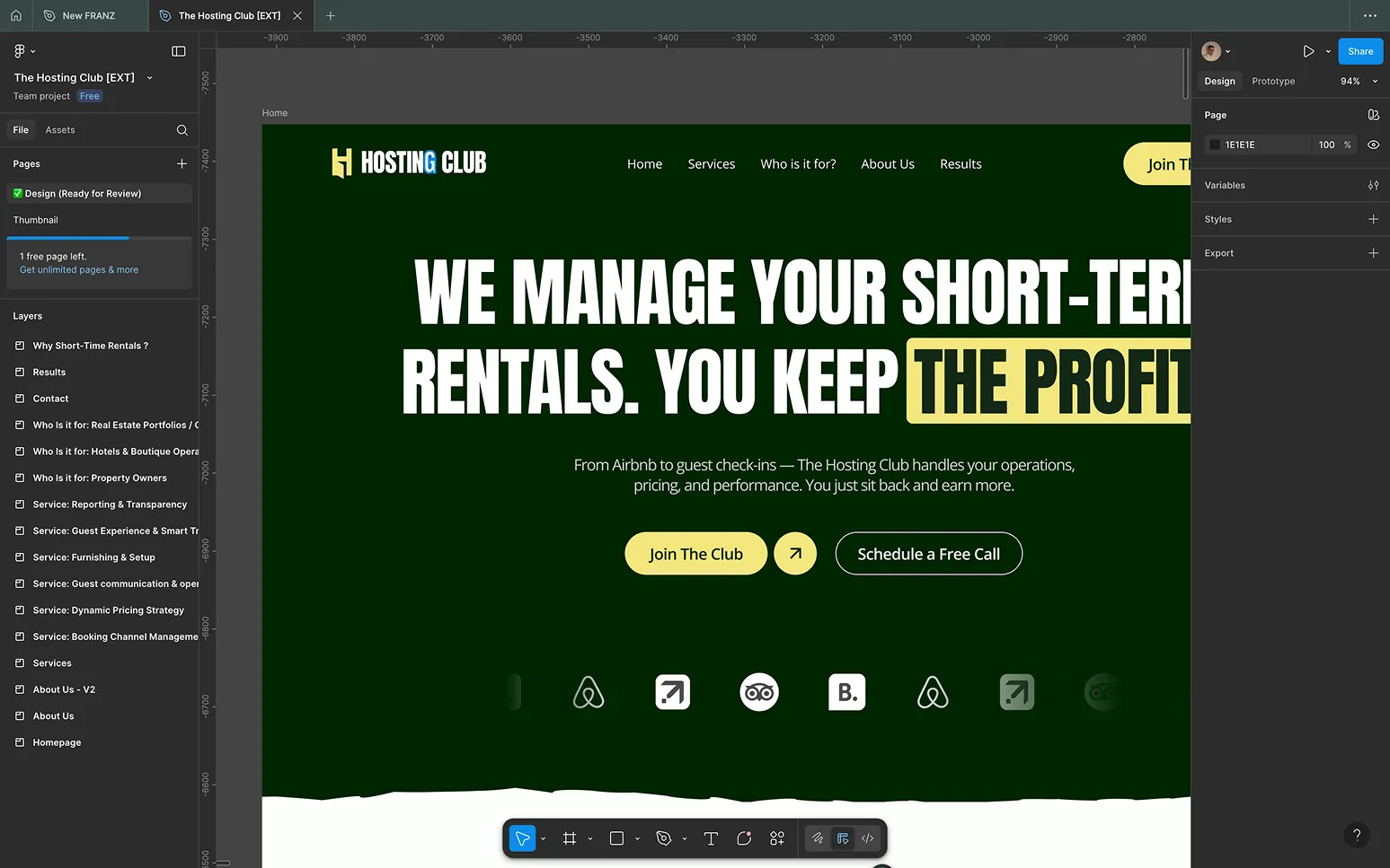 Dark green Webflow site for rental property management services