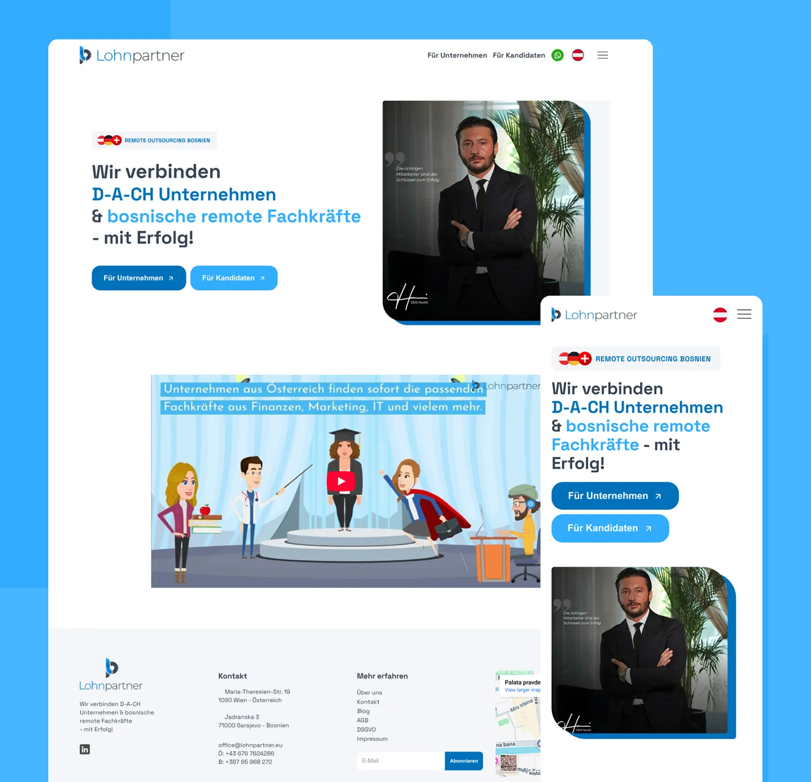 Lohnpartner – Webflow-Seite von Franz für einen HR-Dienstleister in der DACH-Region
