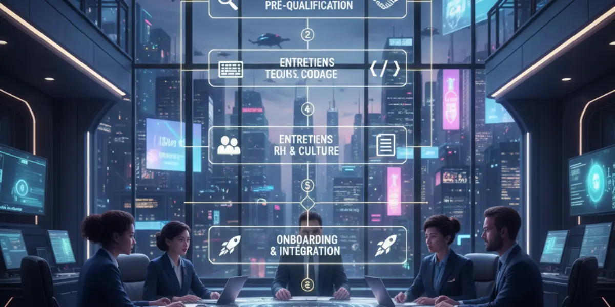 illustration des différents processus de recrutement d'un développeur python