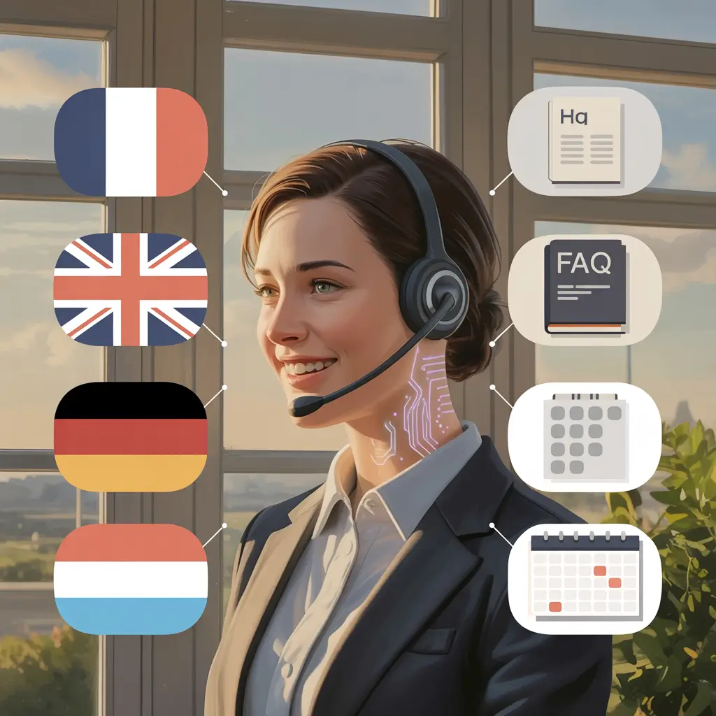 Réceptionniste IA téléphonique Luxembourg : Guide complet 2026