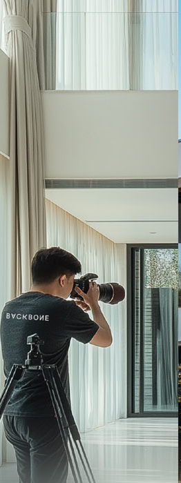 A Backbone photographer shooting on location