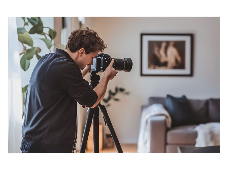 A Backbone photographer capturing a listing on site