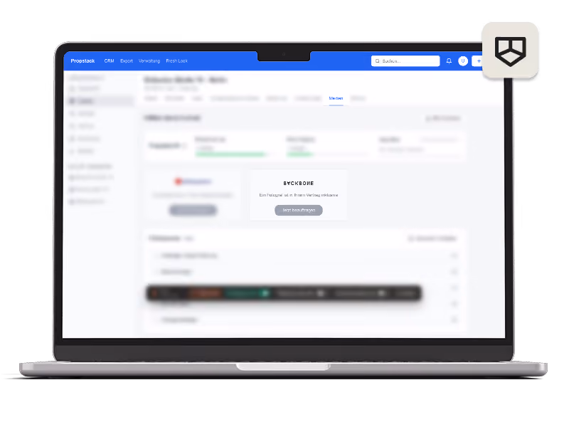 The Backbone order panel inside the Propstack Media tab