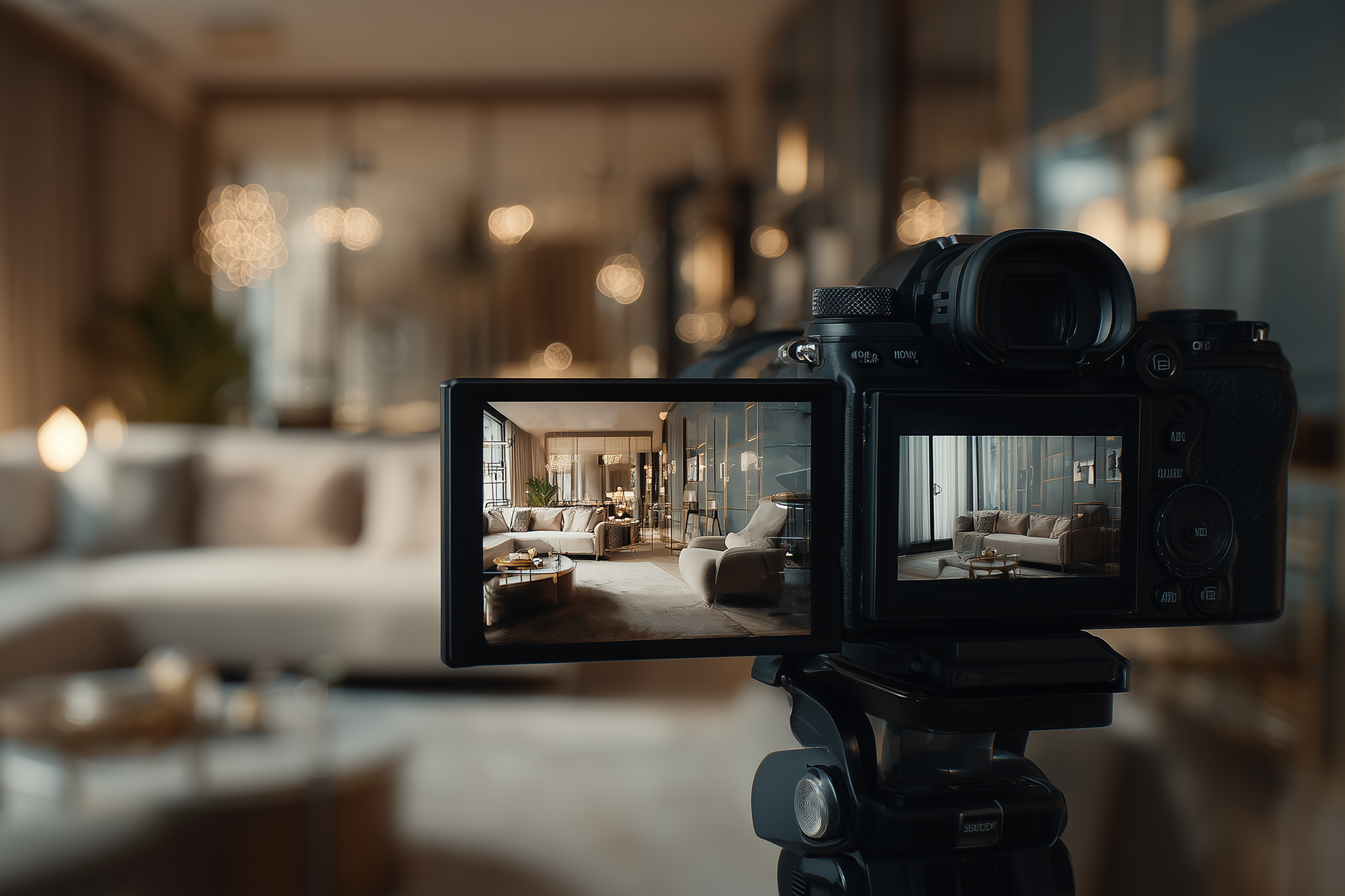 Professional photographer capturing luxury interior spaces for high-end property listings.