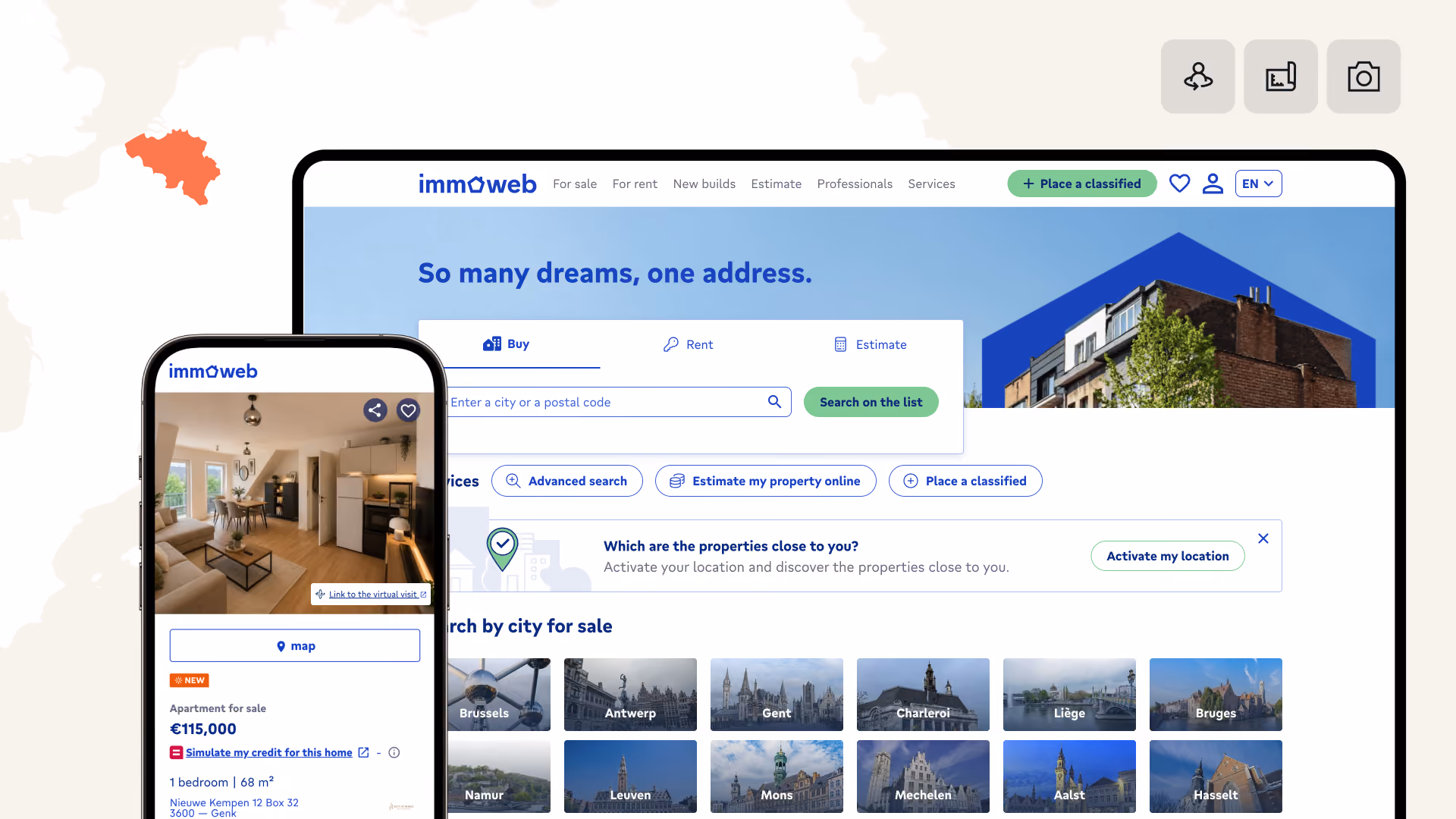 Backbone delivers professional real estate visuals and virtual tours directly to Immoweb listings across Belgium.