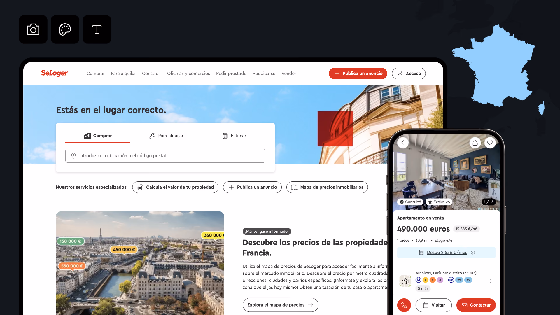  Backbone entrega fotos profesionales y descripciones optimizadas con IA directamente en los anuncios de SeLoger en Francia.