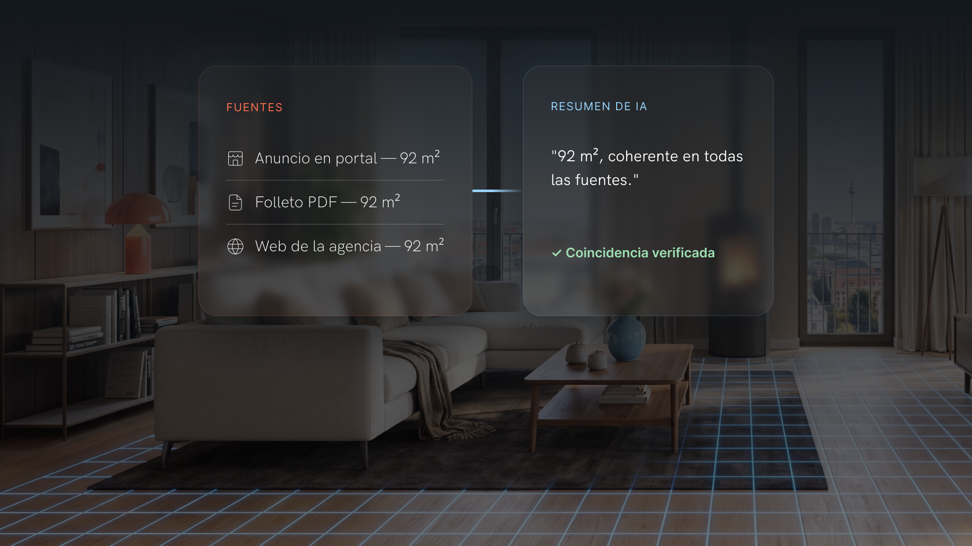 Anuncio, folleto y web de la agencia muestran 92 m² — coincidencia verificada en resultados de búsqueda con IA.