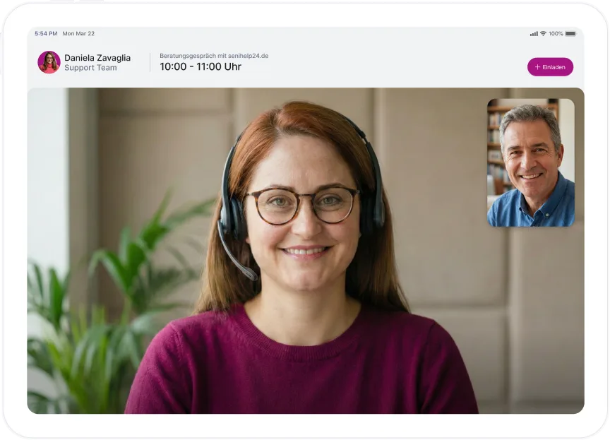 Senihelp24 App auf dem iPad – digitale Betreuungsorganisation