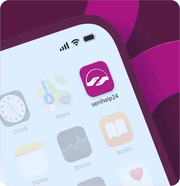 Senihelp24 App auf dem Smartphone – Betreuung einfach organisieren