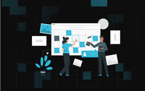 Two HR professionals planning their conference schedule for 2025–2026 using a digital calendar to track HR tech events and global HR expos.