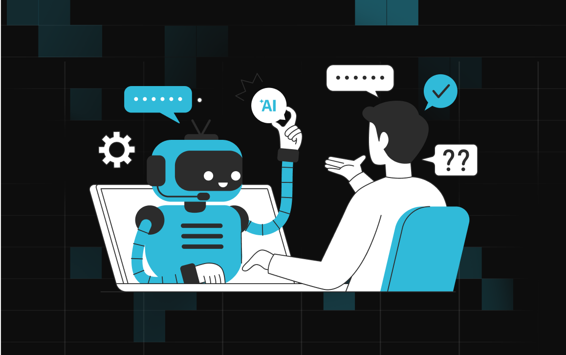 Illustration of an AI Recruiter agent collaborating with a human professional, symbolizing the partnership in modern talent acquisition