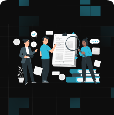 Candidate experience in recruitment illustrated by recruiters collaborating on best practices and process improvement