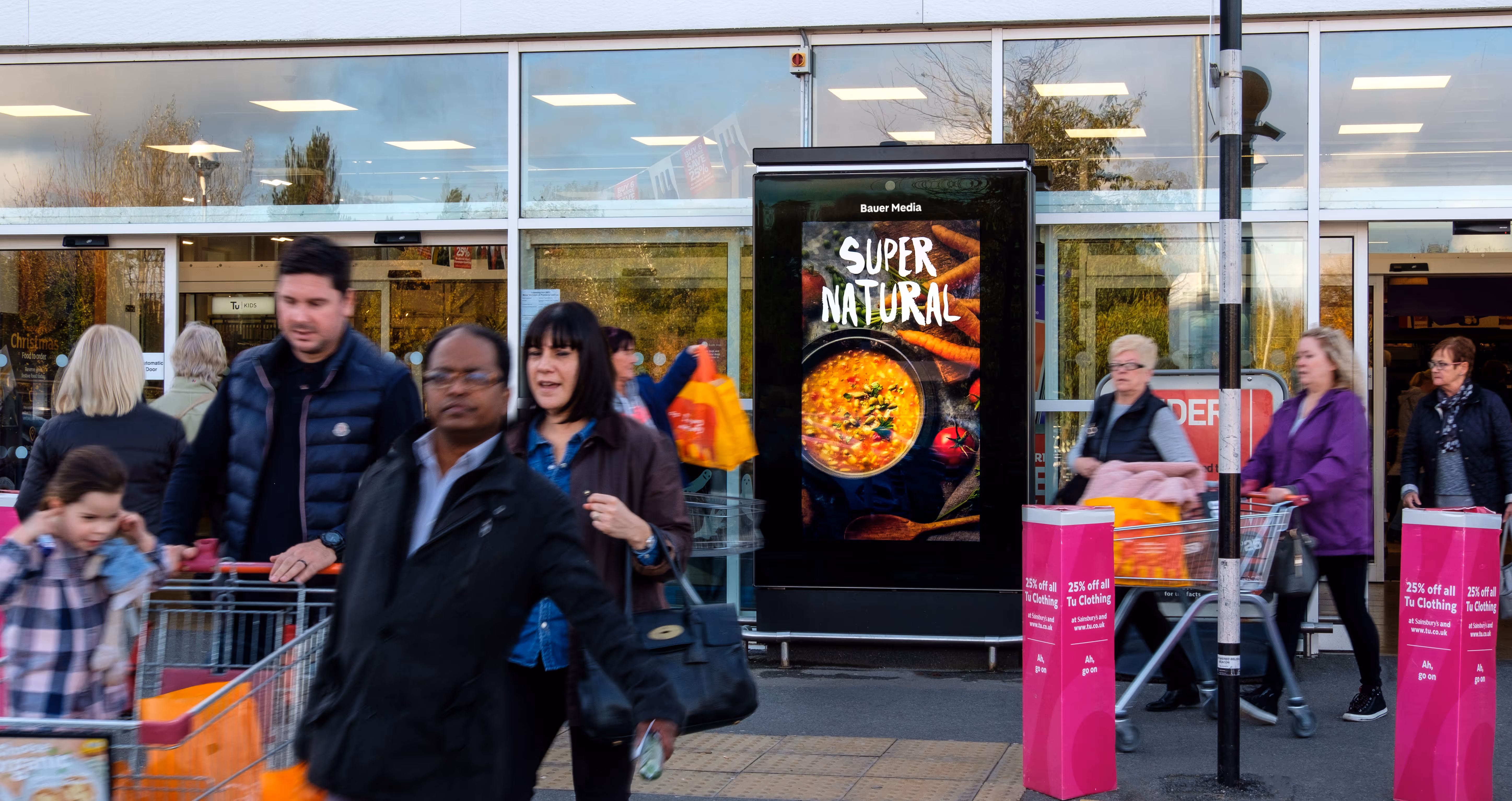 Sainsbury's Live with shoppers walking into the store