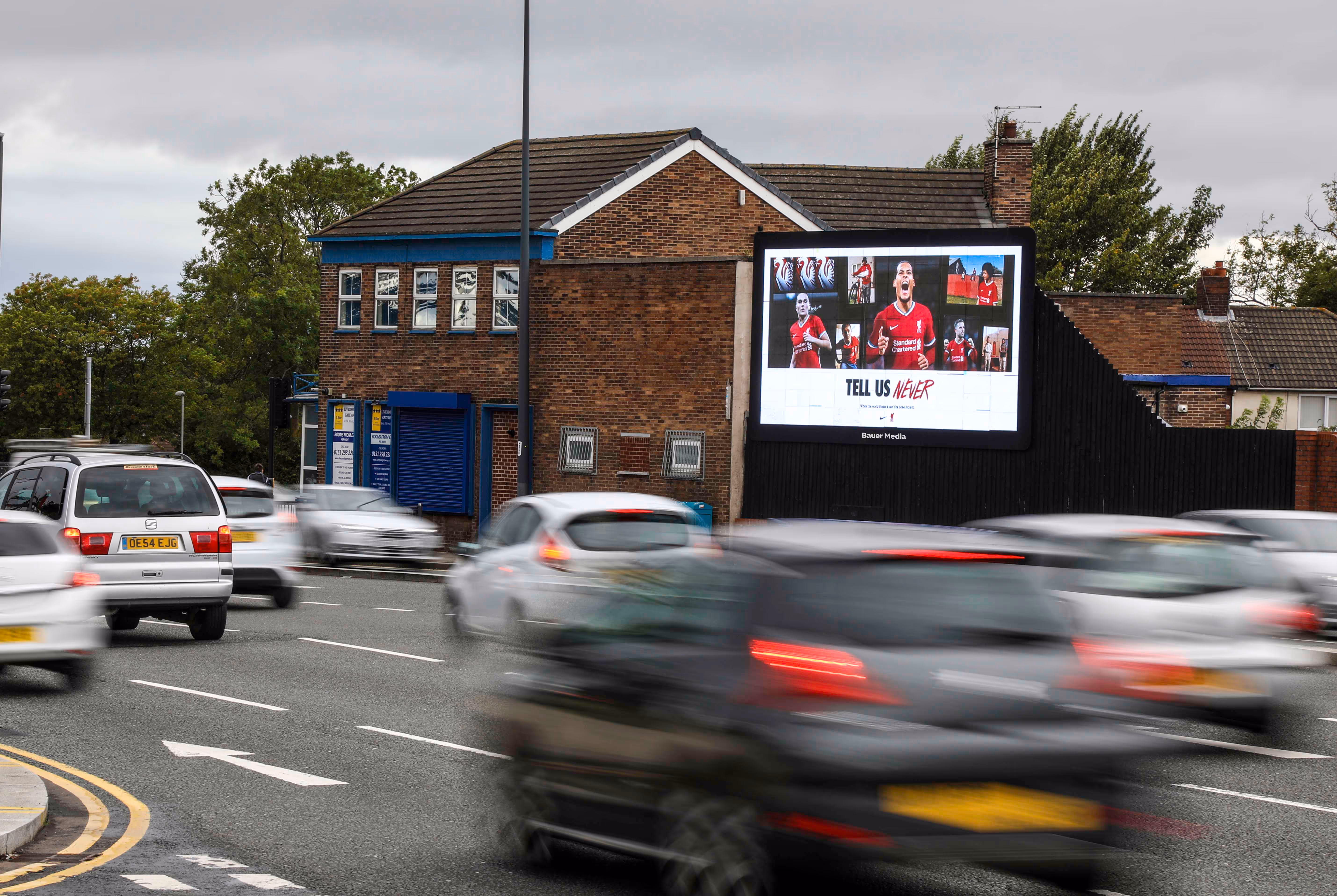 Digital billboard in Liverpool displaying Liverpool FC