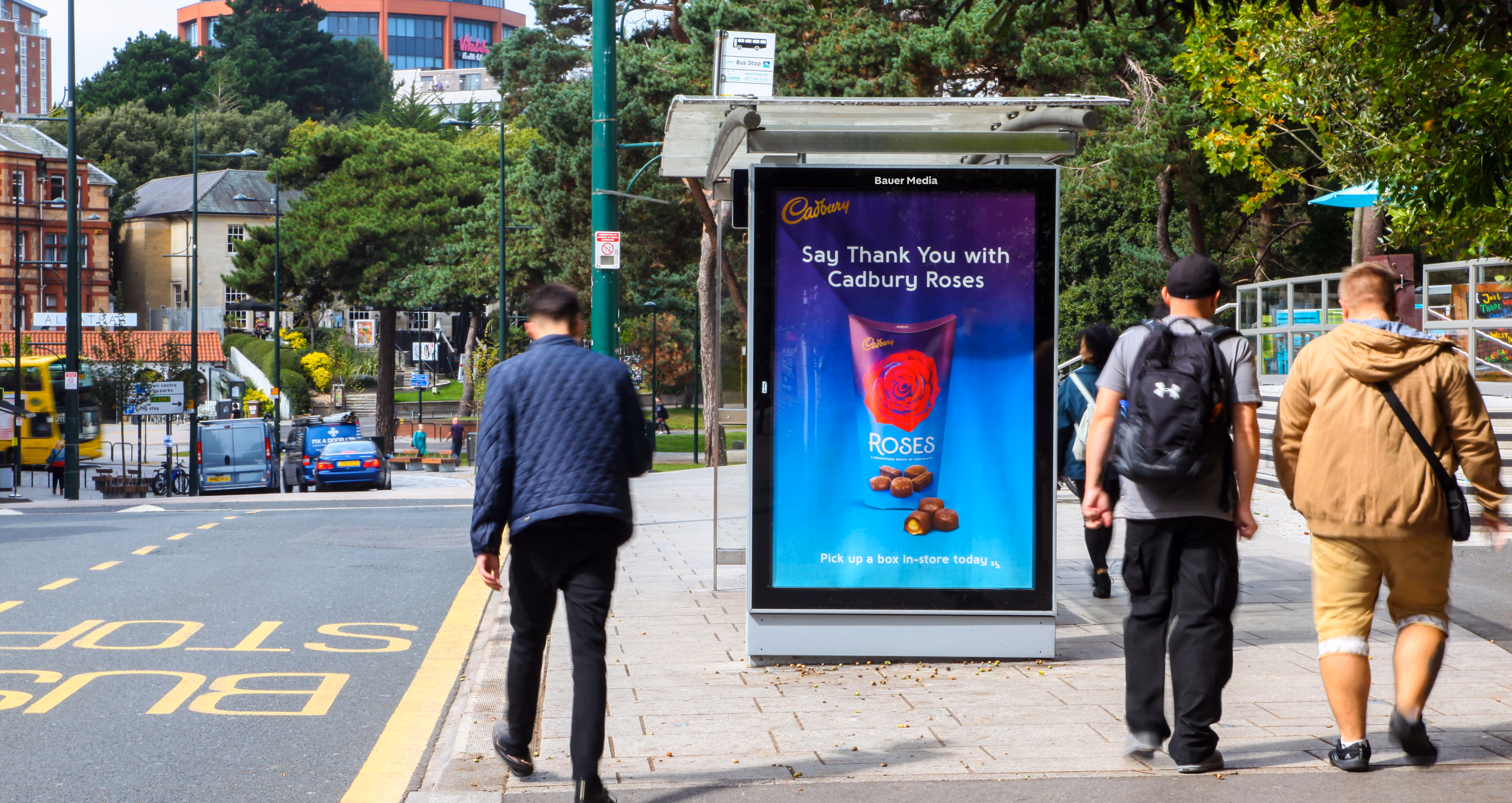 Cadbury's Out of Home ad campaign on a bus stop poster