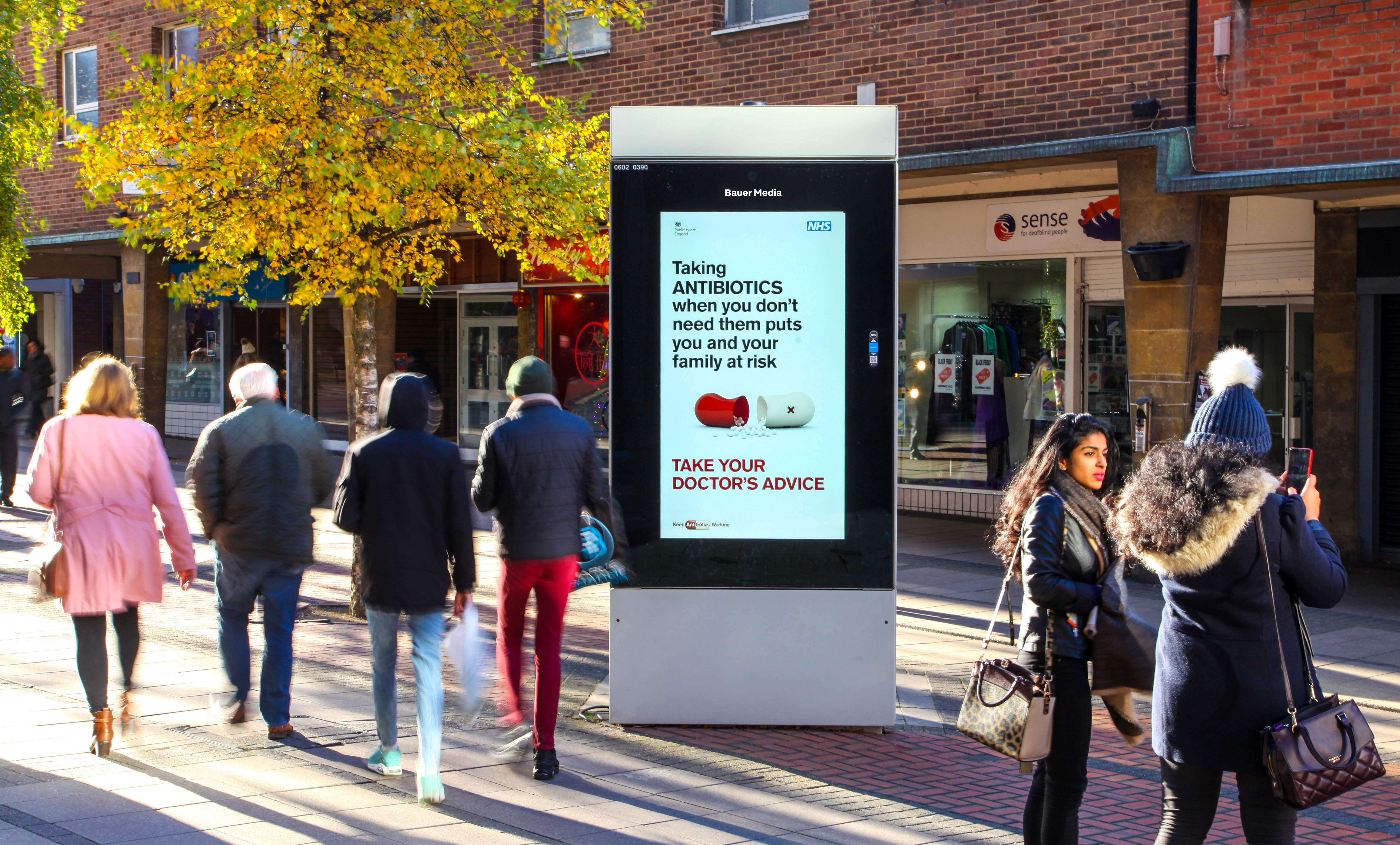 Adshel Live digital screen on a high street