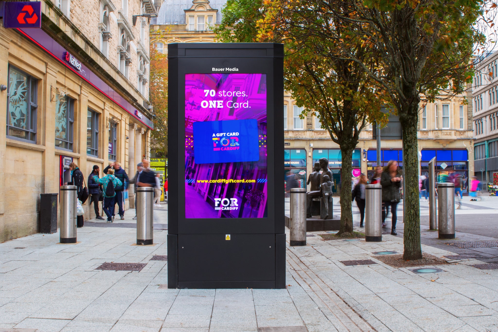 Gift Card Advertising on Adshel Live in Cardiff