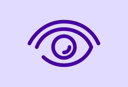 Paars icoon eye op lila achtergrond