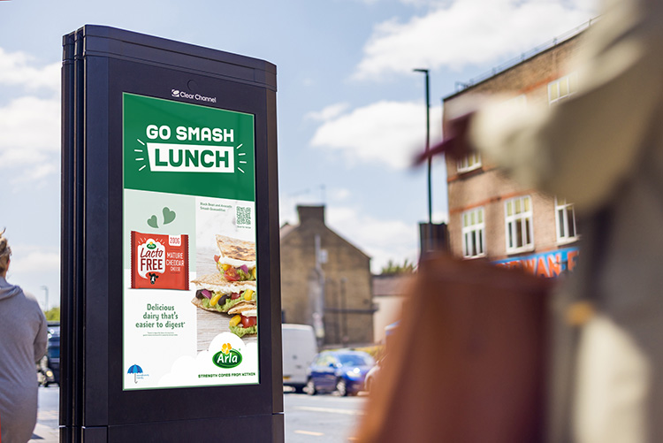 Arla LactoFree advert on Clear Channel Adshel Live DOOH