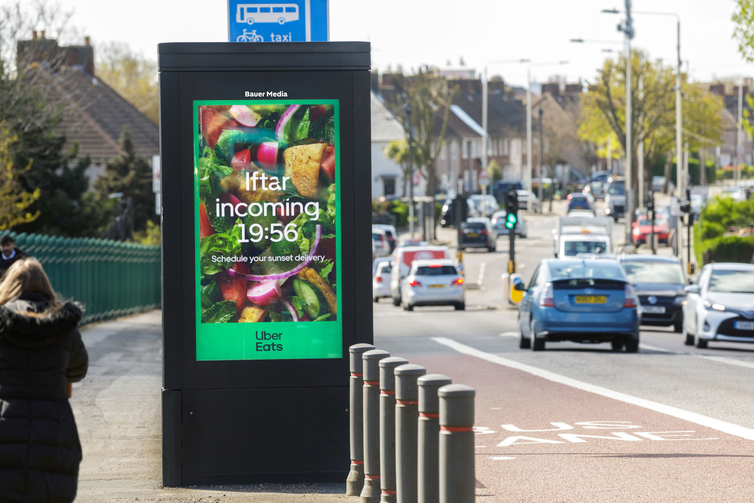Uber Eats branding ad for Ramadan on an Adshel Live screen