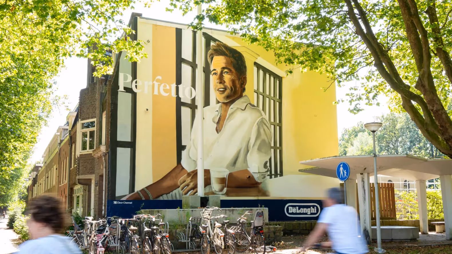 Muurschildering met Brad Pitt