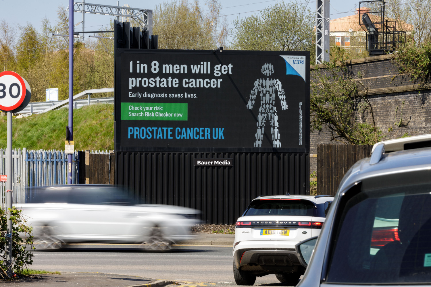 A digital billboard campaign by Prostate Cancer