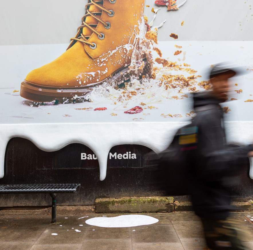 Timberland's 3D billboard featuring a giant boot