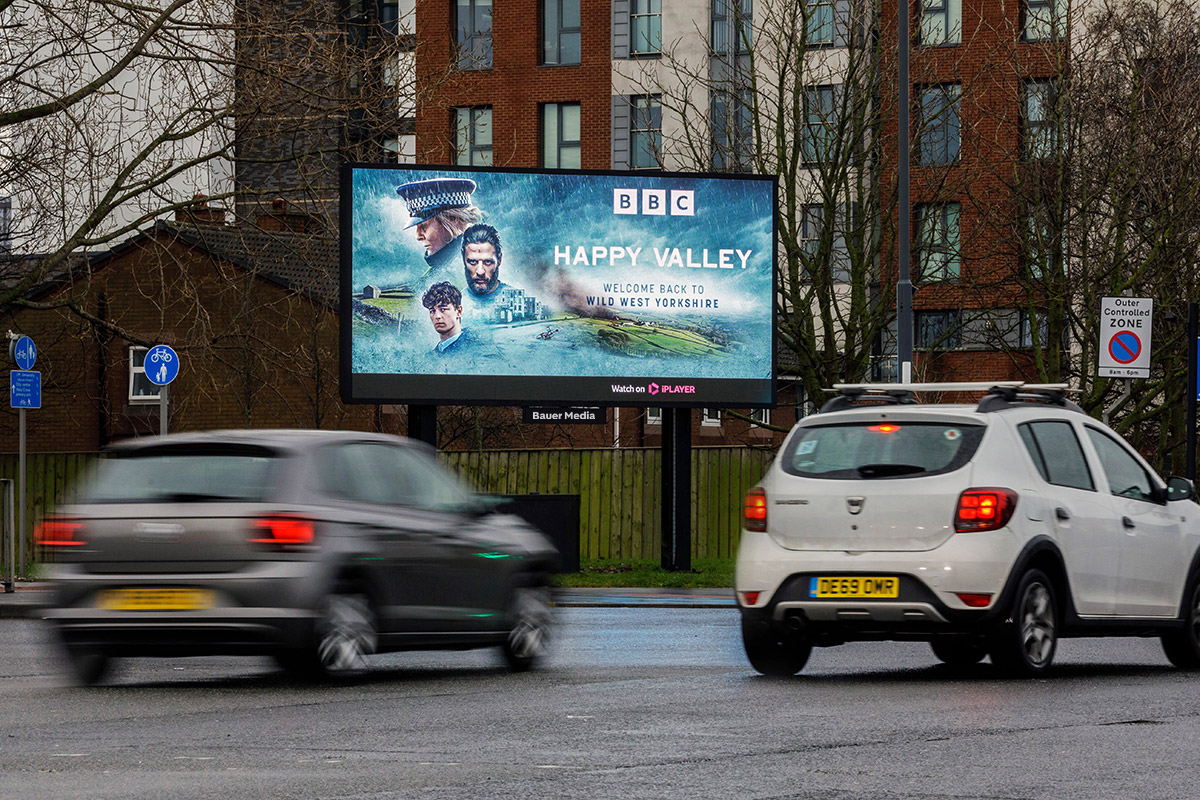 BBC advertising on a digital billboard