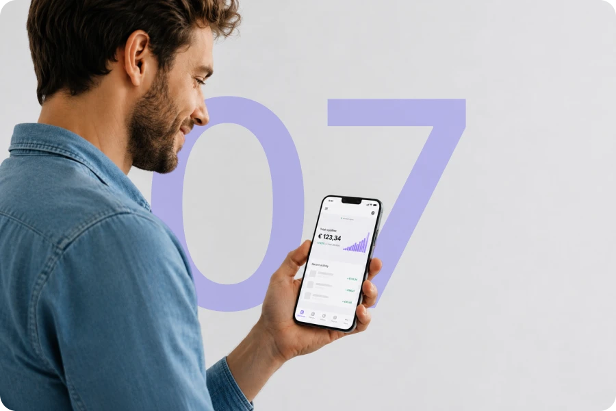 man looking at his phone