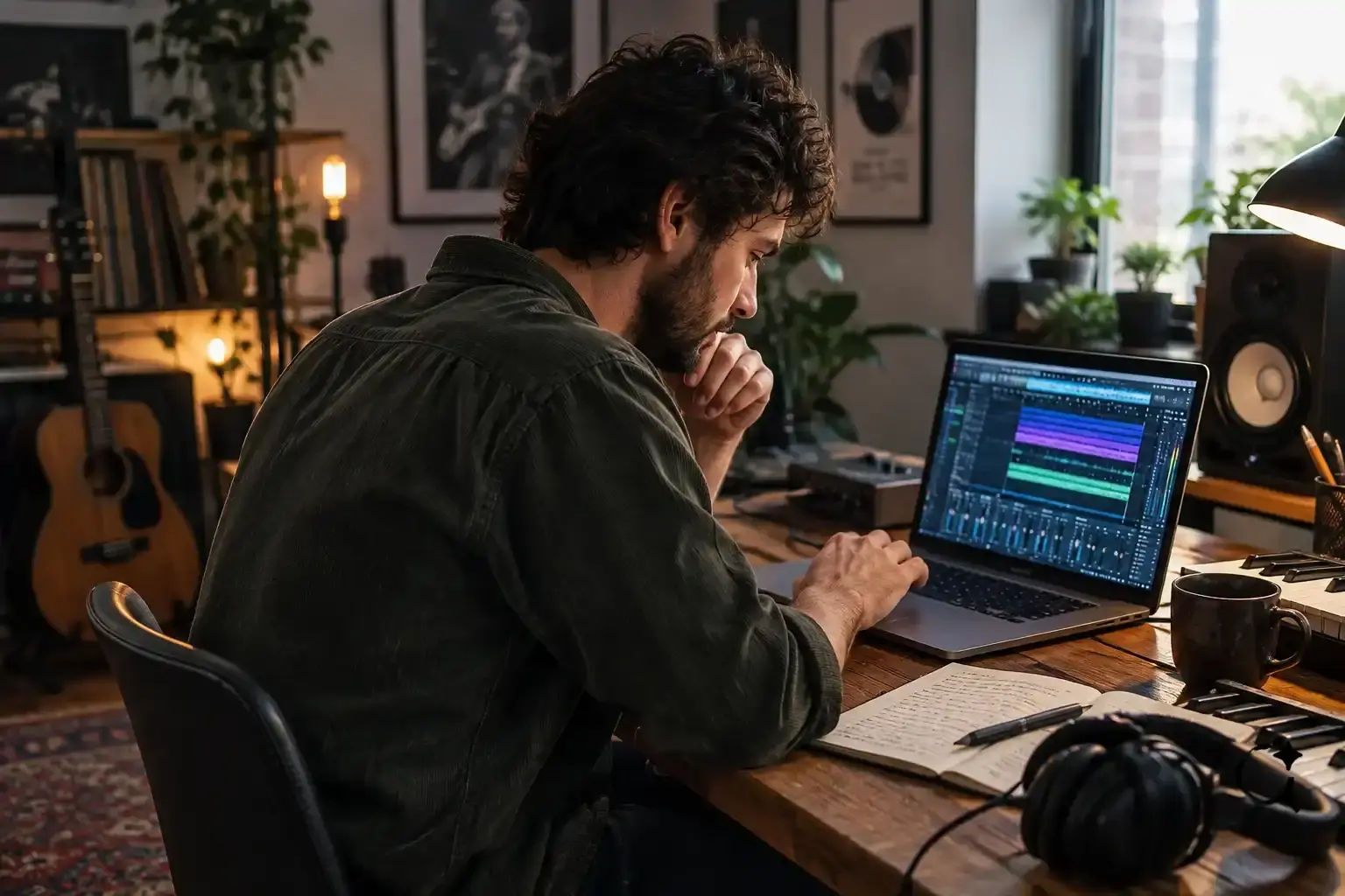 consulter un catalogue musical sur un ordinateur portable