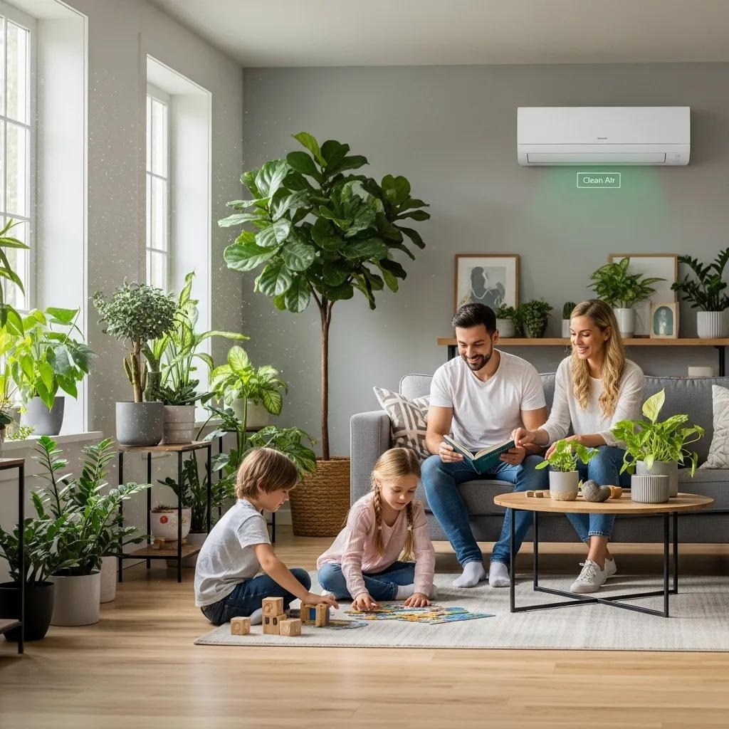Family enjoying a healthy living space with good indoor air quality