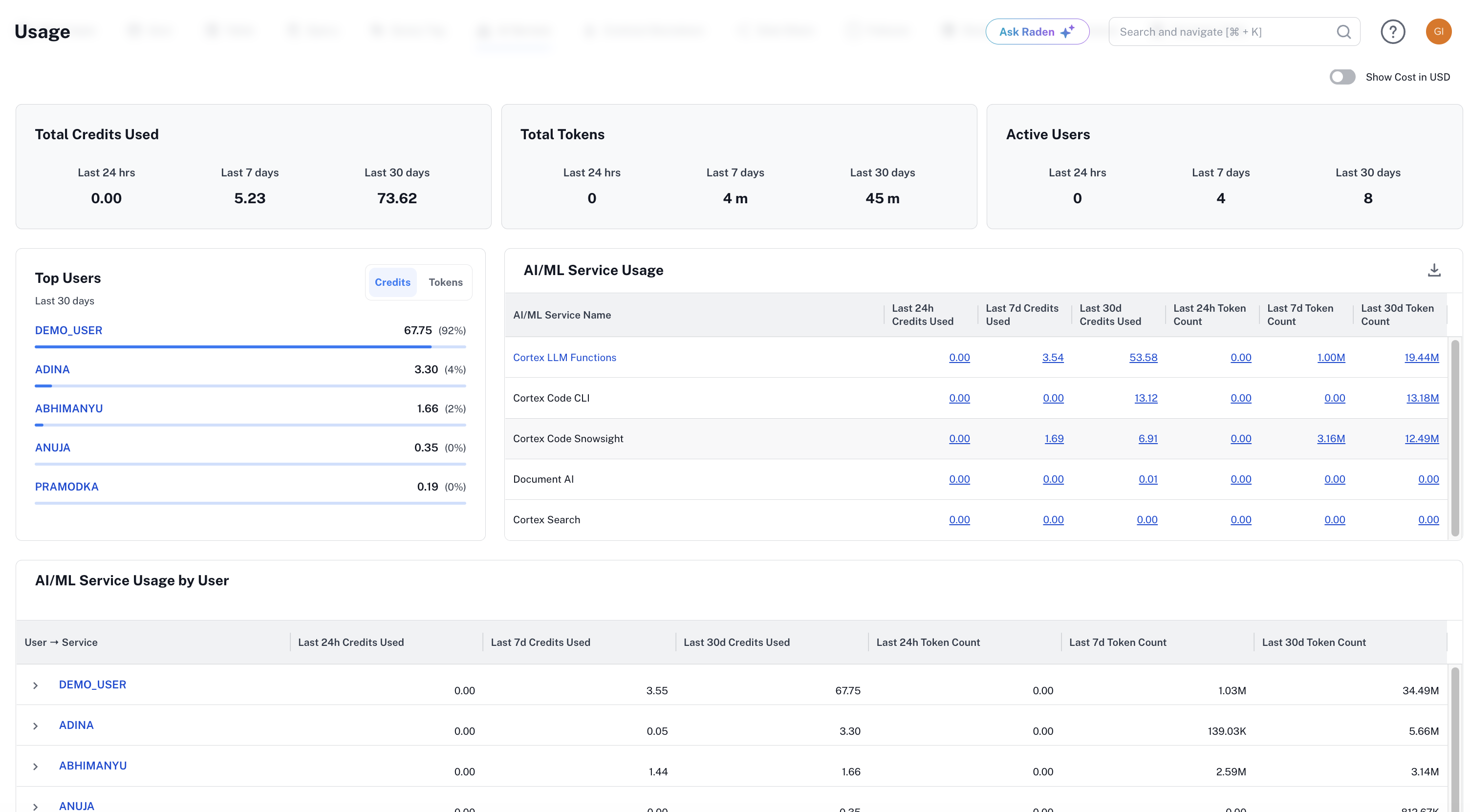 AI Usage and Token Economics