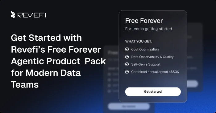 Get started with Revefi's Free Forever agentic product pack for modern data teams