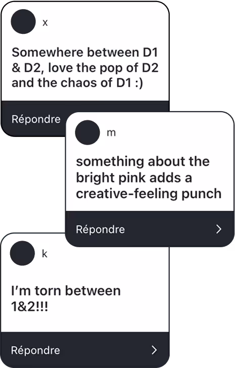 Screenshots from instagram that describe their favorite design direction.