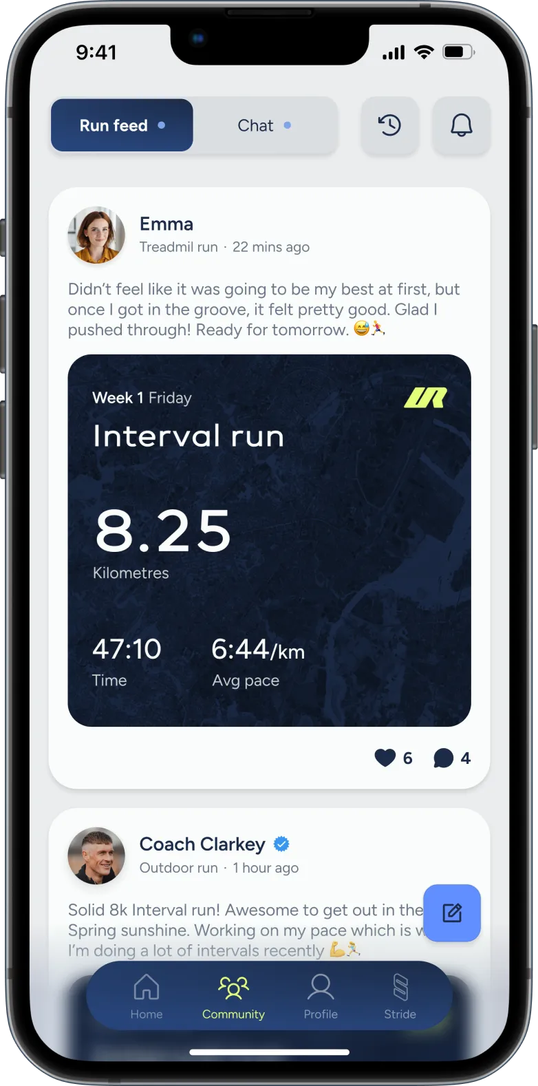 URUNN App community feed