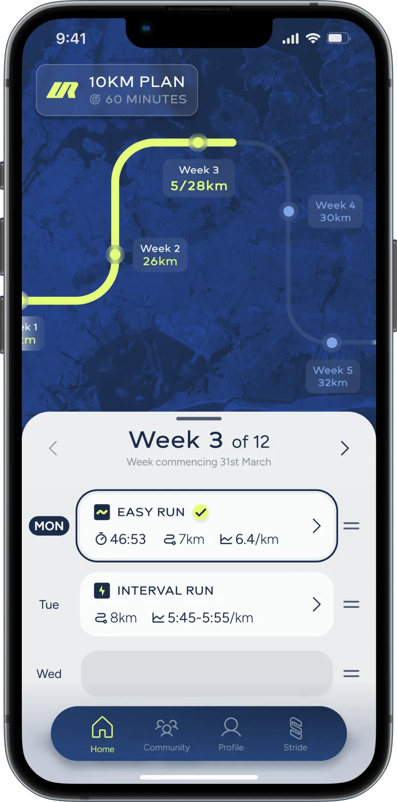 URUNN App planning a run
