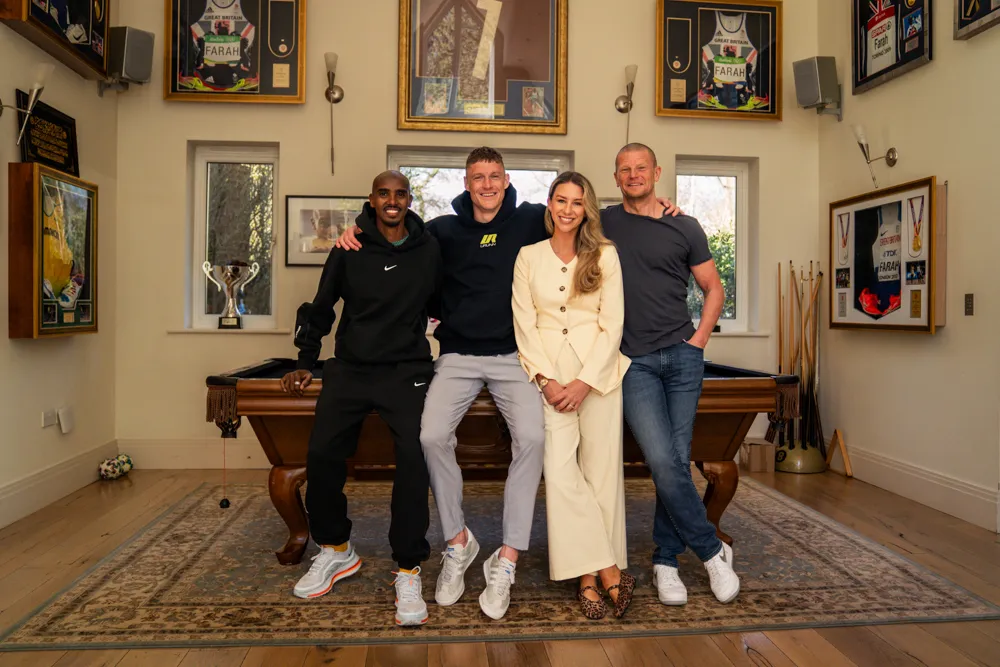 URUNN & WithU Co-Founding Team (L-R) Sir Mo Farah, Adam Clarke, Kaleigh Frost & Steve Clarke