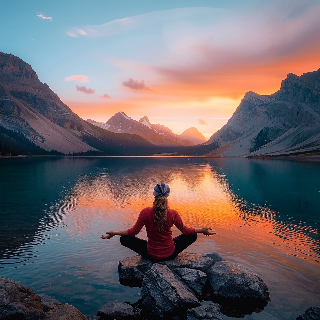 Image d'une femme ancrée avec la nature