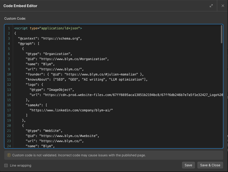 Schema markup designed to improve content understanding for both Google and AI-powered search engines