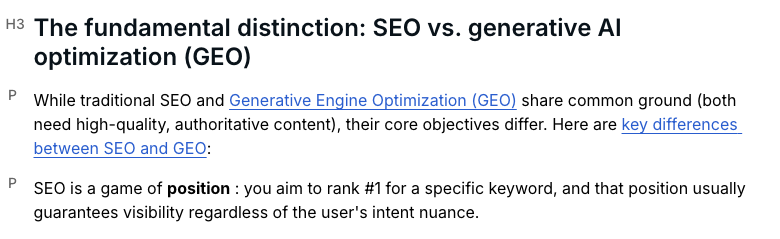 Automatic semantic relevance and contextual linking for user intent alignment with Blym AI