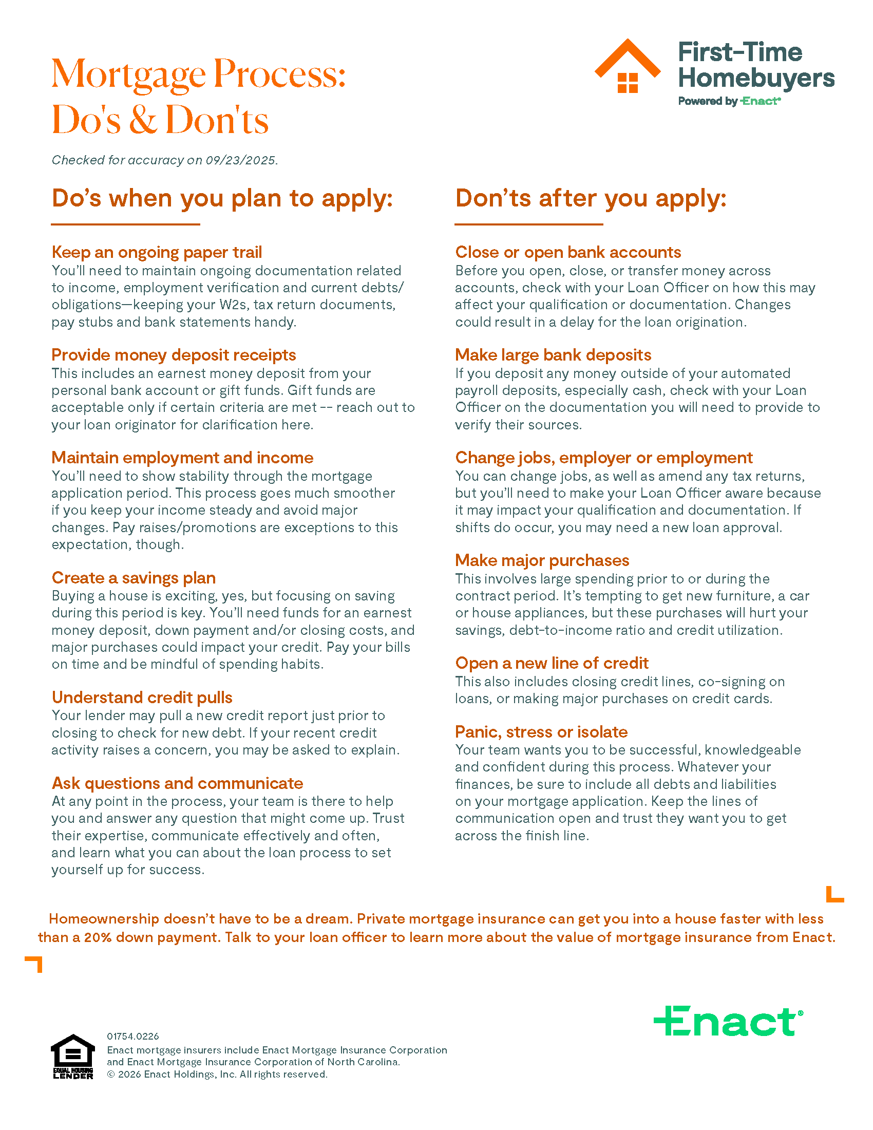 Mortgage Process: Do’s and Don’ts