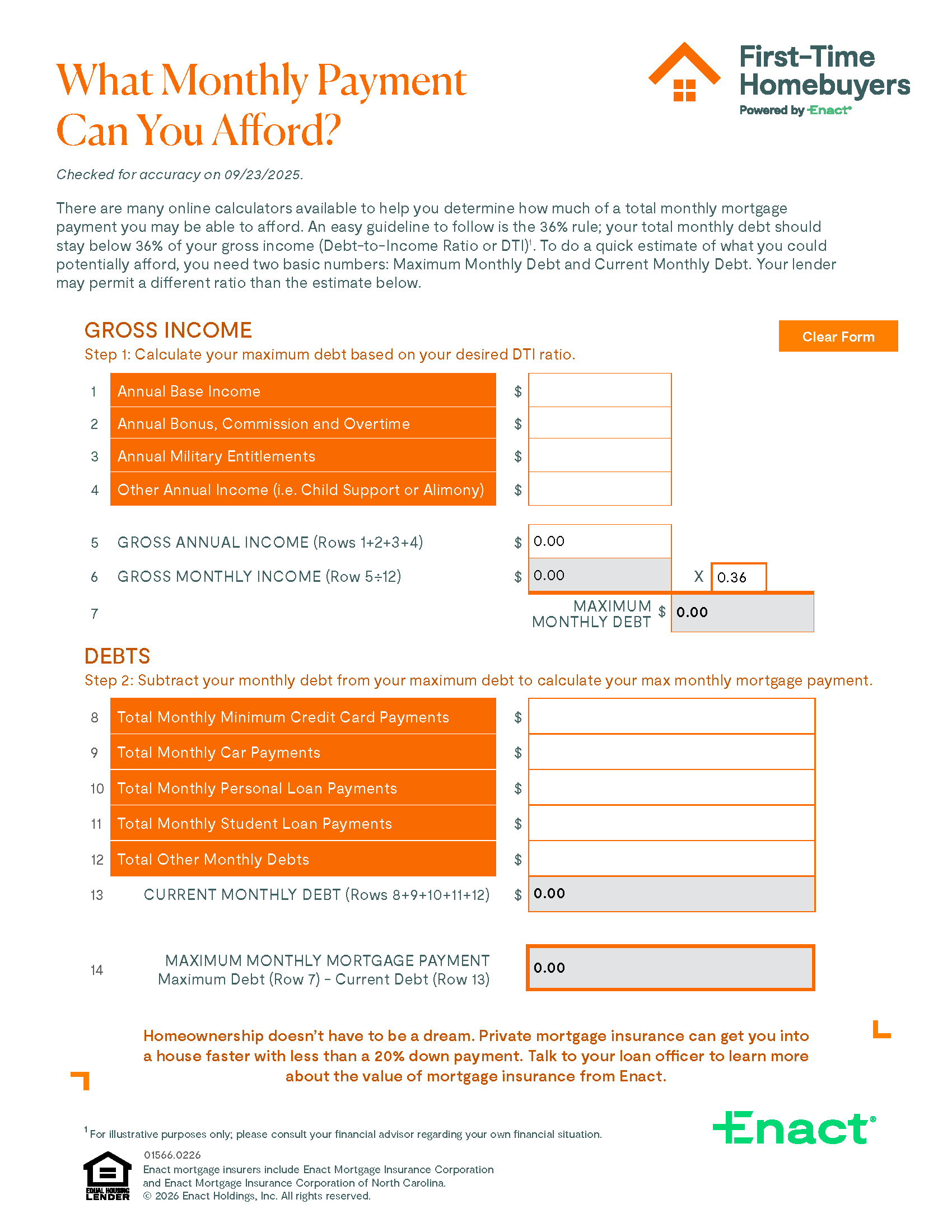 Affordability Worksheet